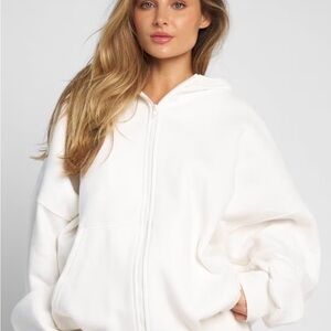 Women's Cozy White Zip-Up Hoodie
